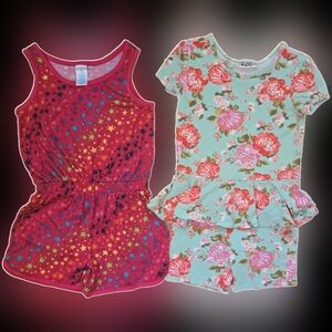 7/8 Star and Floral Peplum Romper Bundle